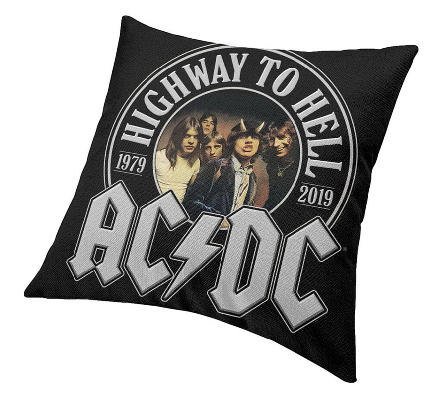 Allernieuwste® Kussen AC/DC Highway To Hell Kussenhoes Polyester Peach Skin Perzikhuid - ACDC Kussenovertrek - kleur 45 x 45 cm