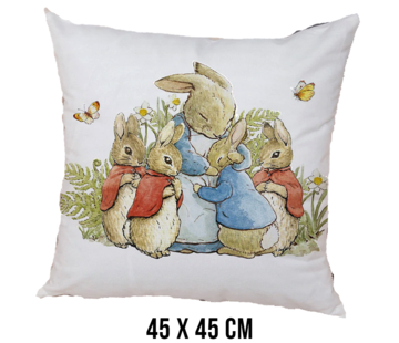 Allernieuwste.nl® Kussenhoes Moeder Konijn - 45x45cm