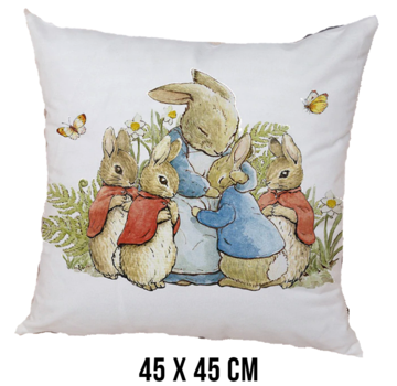 Allernieuwste.nl® Kussenhoes Moeder Konijn - 45x45cm