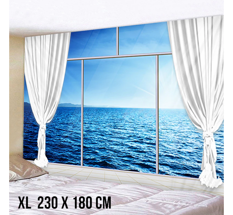 Allernieuwste® Urban Loft Wandkleed XL Wandtapijt Cruiseboot Uitzicht Op Zee Wanddecoratie Minimalisme Muurkleed Tapestry - Cruise Oceaan - 230 x 180 cm