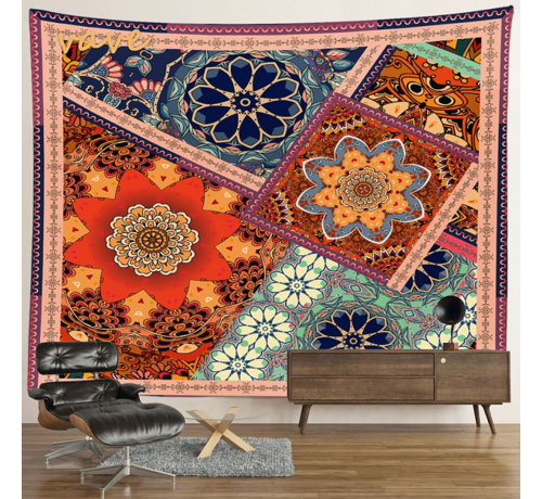 Allernieuwste.nl® Allernieuwste® Urban Loft Wandkleed XL Groot Mandala Mix Wandtapijt Wanddecoratie Muurkleed Tapestry - Boho Mandala Hippie - Kleur - 230 x 150 cm