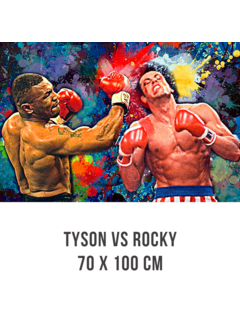 Allernieuwste.nl® Canvas Schilderij Boksers Mike Tyson vs Rocky - 70x100cm