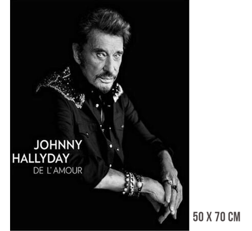 Allernieuwste.nl® Allernieuwste.nl® Canvas Schilderij Johnny Hallyday - Zanger Rock Pop Rock'n Roll - Kleur - 50 x 70 cm