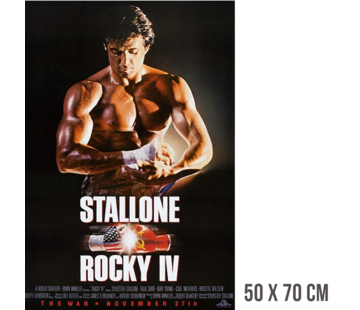 Allernieuwste.nl® Canvas Schilderij Rocky 4 Sylvester Stallone -  50 x 70 cm