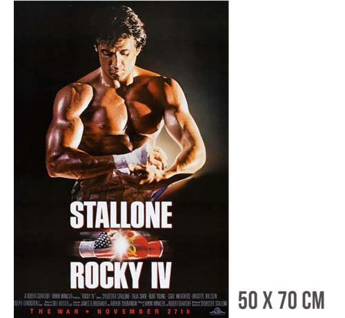 Allernieuwste.nl® Allernieuwste.nl® Canvas Schilderij Rocky 4 Sylvester Stallone - Sportdrama Film - Kleur - 50 x 70 cm