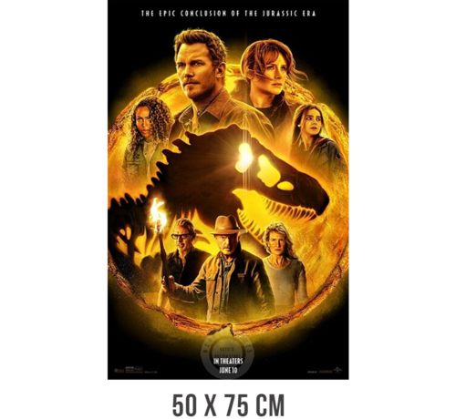 Allernieuwste.nl® Allernieuwste.nl® Canvas Schilderij Jurassic World: Dominion - Film Poster - Kleur - 50 x 75 cm