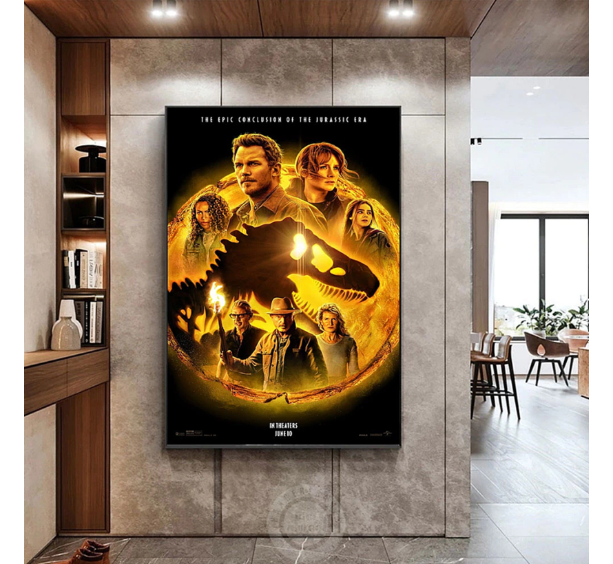 Allernieuwste.nl® Canvas Schilderij Jurassic World: Dominion - Film Poster - Kleur - 50 x 75 cm