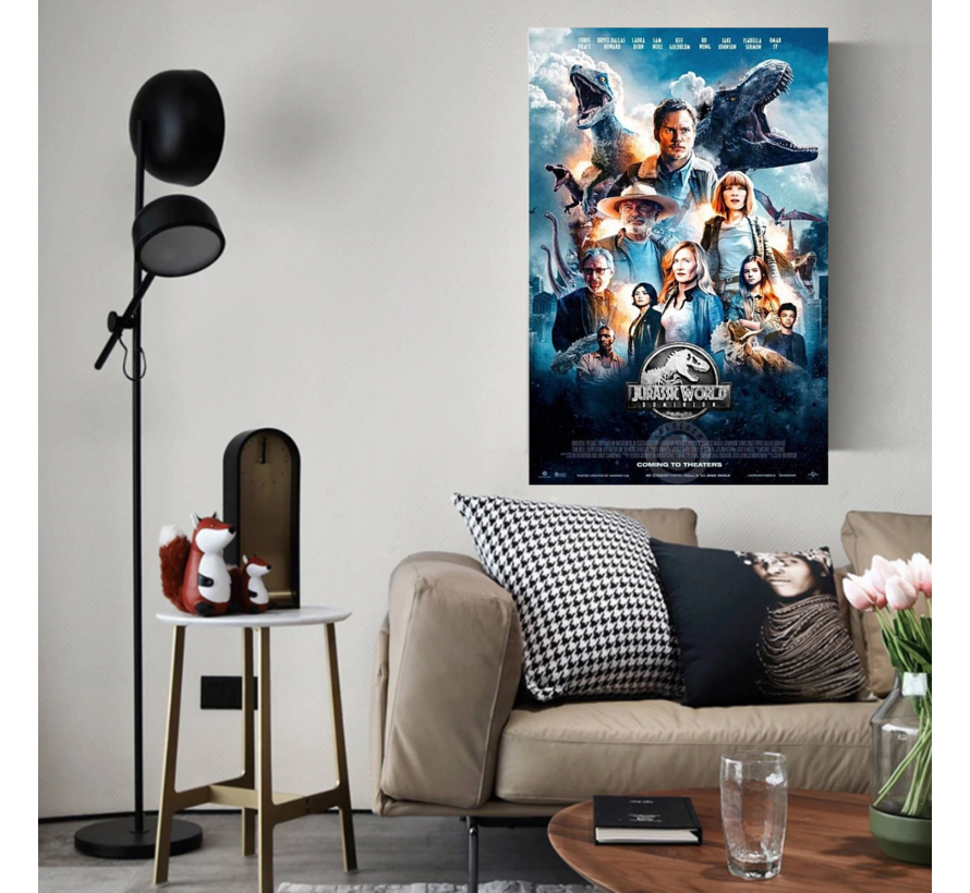 Allernieuwste.nl® Canvas Schilderij Jurassic World: Dominion - Film Poster - Kleur - 50 x 75 cm