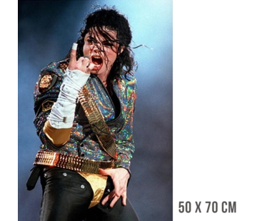 Allernieuwste.nl® Canvas Schilderij Michael Jackson King of Pop - 50 x 70 cm