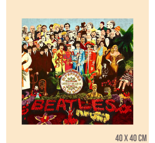 Allernieuwste.nl® Allernieuwste® Canvas Schilderij Sgt. Pepper's Lonely Hearts Club Band - Beatles - Muziek - kleur - 40 x 40 cm