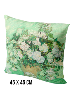 Allernieuwste.nl® Kussenhoes Vaas met Roze Rozen Vincent Van Gogh 45x45cm