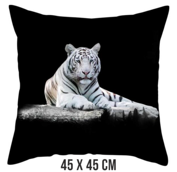 Allernieuwste.nl® Kussenhoes Witte Tijger - 45x45cm