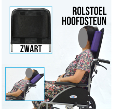 Allernieuwste.nl® Rolstoel Hoofdsteun Universeel - Opvouwbaar - Kleur Zwart