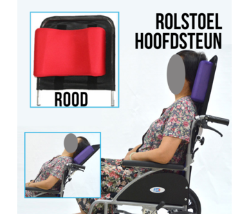 Allernieuwste.nl® Rolstoel Hoofdsteun Universeel - Opvouwbaar - Kleur Rood