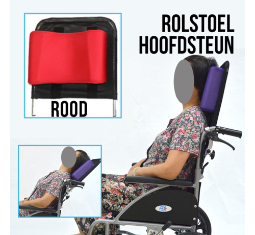 Allernieuwste.nl® Allernieuwste® Rolstoel Hoofdsteun Universeel - Opvouwbaar - Kleur Rood