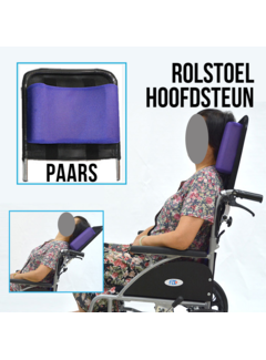 Allernieuwste.nl® Rolstoel Hoofdsteun Universeel - Opvouwbaar - Kleur Paars