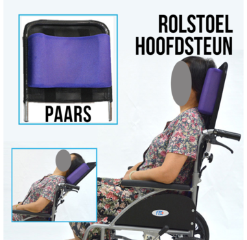 Allernieuwste.nl® Rolstoel Hoofdsteun Universeel - Opvouwbaar - Kleur Paars