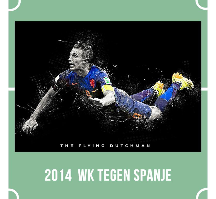 Allernieuwste.nl® Canvas Schilderij Robin van Persie Prof Voetballer - Duik Doelpunt 2014 Voetbal Soccer - kleur - 50 x 70 cm