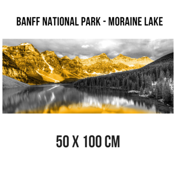 Allernieuwste.nl® Canvas Schilderij Banff National Park Alberta Canada Moraine Lake - 50 x 100 cm