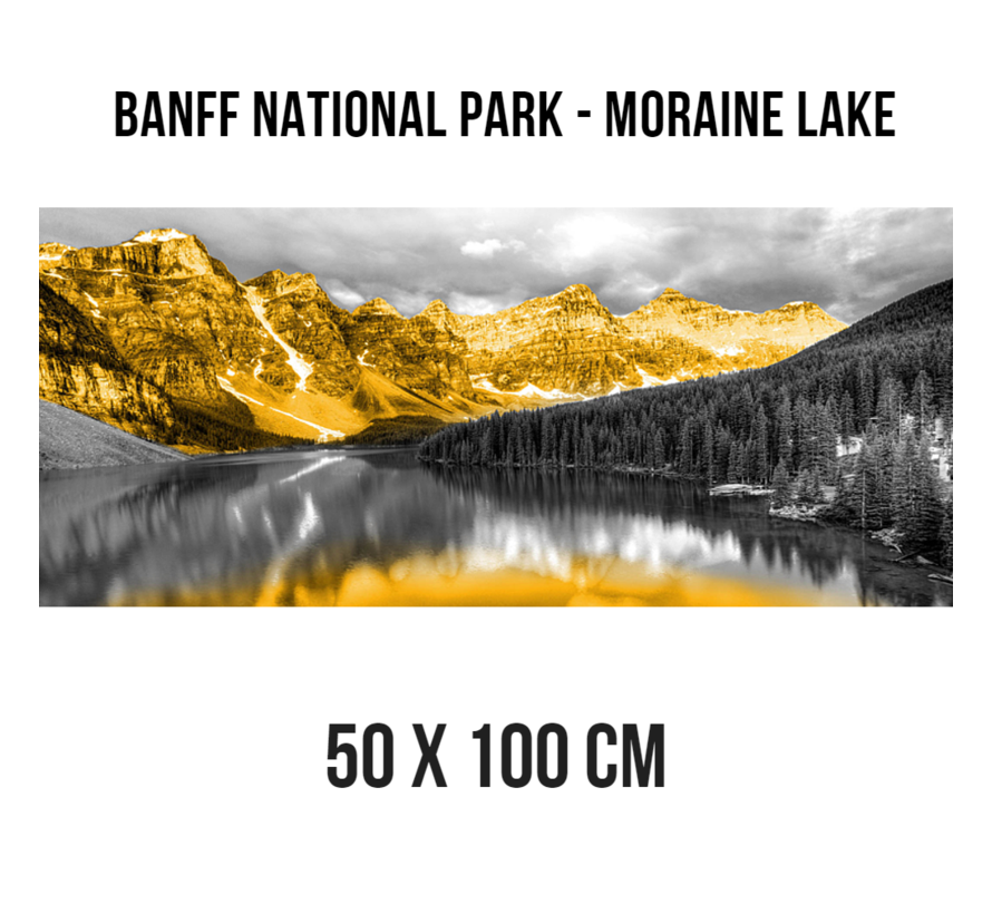 Allernieuwste.nl® Canvas Schilderij Banff National Park Alberta Canada Moraine Lake - kleur - 50 x 100 cm