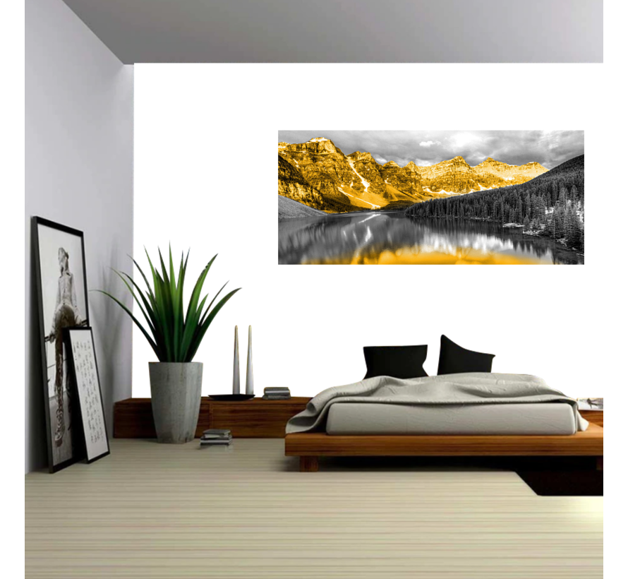 Allernieuwste.nl® Canvas Schilderij Banff National Park Alberta Canada Moraine Lake - kleur - 50 x 100 cm