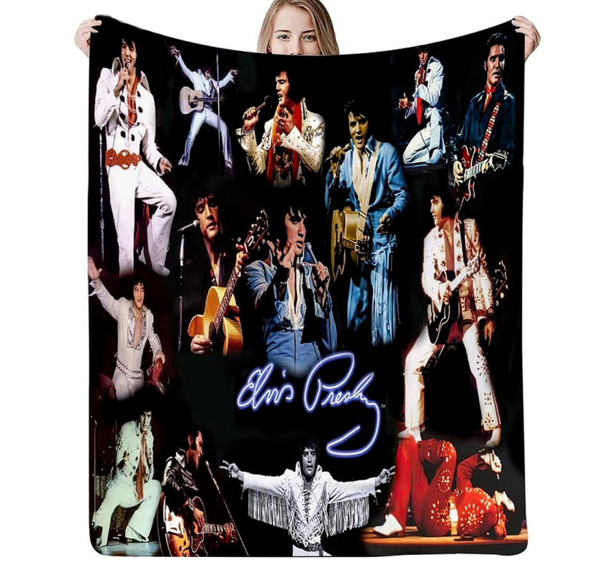 Allernieuwste.nl® Urban Loft Wandkleed Wandtapijt ELVIS Presley Compilatie Wanddecoratie Minimalisme Muurkleed Tapestry - Muziek- 200 x 150 cm