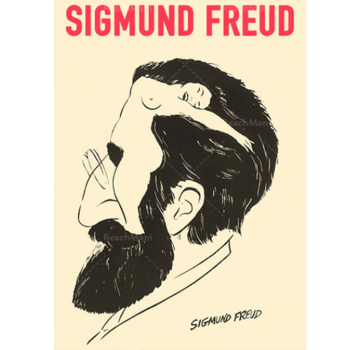 Allernieuwste.nl® Canvas Schilderij Sigmund Freud What's On A Man's Mind - 30x40cm