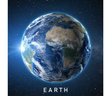 Allernieuwste.nl® Canvas Schilderij Onze Planeet Aarde Vanuit De Ruimte - 40x60cm