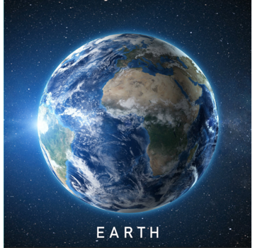 Allernieuwste.nl® Canvas Schilderij Onze Planeet Aarde Vanuit De Ruimte - 40x60cm