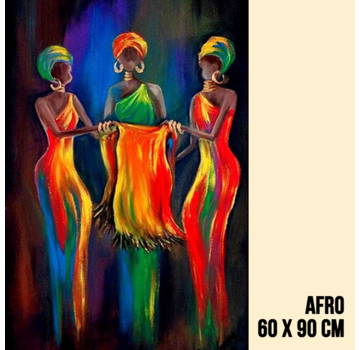 Allernieuwste.nl® Canvas Schilderij Afrikaanse Vrouwen - 60 x 90 cm