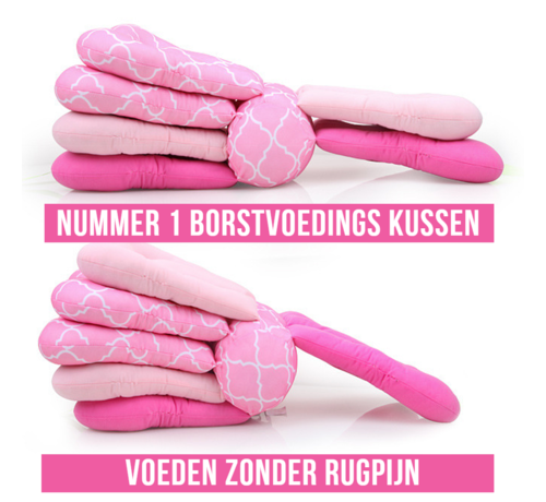 Allernieuwste.nl® Allernieuwste.nl® Voedingskussen in Hoogte Verstelbaar - Ideaal Voor Borstvoeding en Flesvoeding - kraamkado - Compact - Kleur Rose