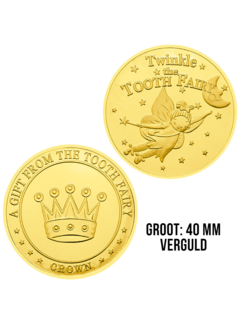 Allernieuwste.nl® Tandenfee 2 Herdenkingsmunt -Verguld Ø 40 mm