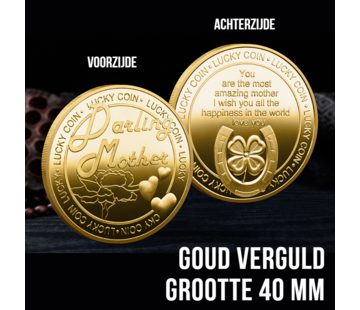 Allernieuwste.nl® Darling Mother Herdenkingsmunt - Verguld Ø 40 mm