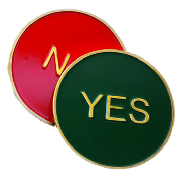 Allernieuwste.nl® JA NEE Munt Ø40 mm - Verguld **
