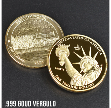 Allernieuwste.nl® 1 BILJOEN DOLLAR Herdenkingsmunt - Verguld Ø 40 mm