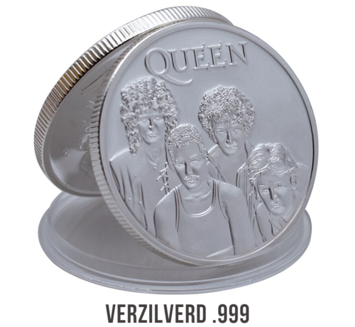 Allernieuwste.nl® Allernieuwste.nl® Queen Herdenkingsmunt Geluksmunt Verzilverd Cadeau - Geschenk Idee - Zilver verzilverd - Ø 40 mm