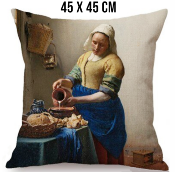 Allernieuwste.nl® Kussenhoes Het Melkmeisje Johannes Vermeer - 45x45cm