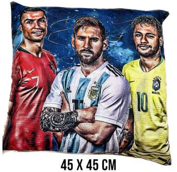 Allernieuwste.nl® Kussenhoes Ronaldo Messi Neymar - 45x45 cm