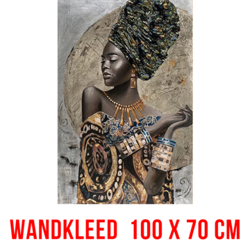 Allernieuwste.nl® Wandkleed Afrikaanse Vrouw - 100x70cm