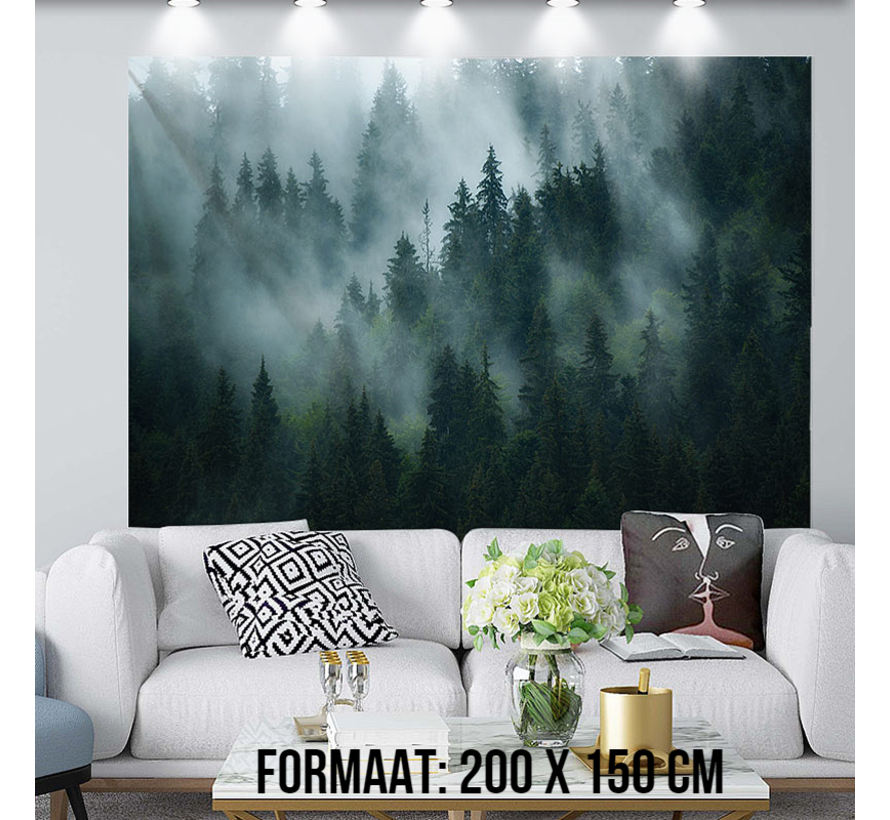 Allernieuwste.nl® XL Urban Loft Wandkleed Groot Wandtapijt Wanddecoratie Minimalisme Muurkleed Tapestry  Mistig Bos - Kleur - 200 x 150 cm