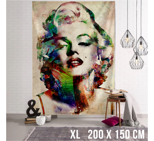 Allernieuwste.nl® Allernieuwste.nl® Urban Loft Wandkleed XL Wandtapijt Marilyn Monroe Wanddecoratie Minimalisme Muurkleed Tapestry - Kleur - 150 x 200 cm