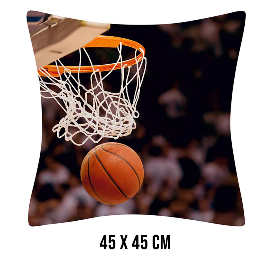 Allernieuwste.nl® Kussenhoes Basketbal Score - Kussenhoes polyester peach skin Perzikhuid - Kussenovertrek Sport Basketbal - Kleur 45 x 45 cm