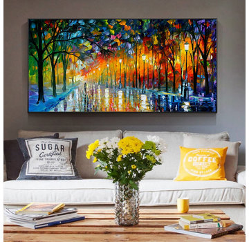Allernieuwste.nl® Canvas Schilderij Abstract Landschap - 60 x 120 cm