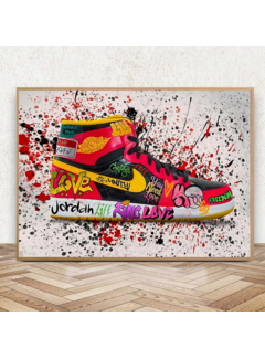 Allernieuwste.nl® Canvas Schilderij Jordan Sneaker - 60 x 90 cm