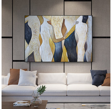 Allernieuwste.nl® Canvas Schilderij Abstracte Mens Figuren - 70 x 100 cm