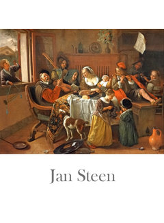 Allernieuwste.nl® Canvas Schilderij Jan Steen - Het Vrolijke Huisgezin (1668)  - 70 x 90 cm