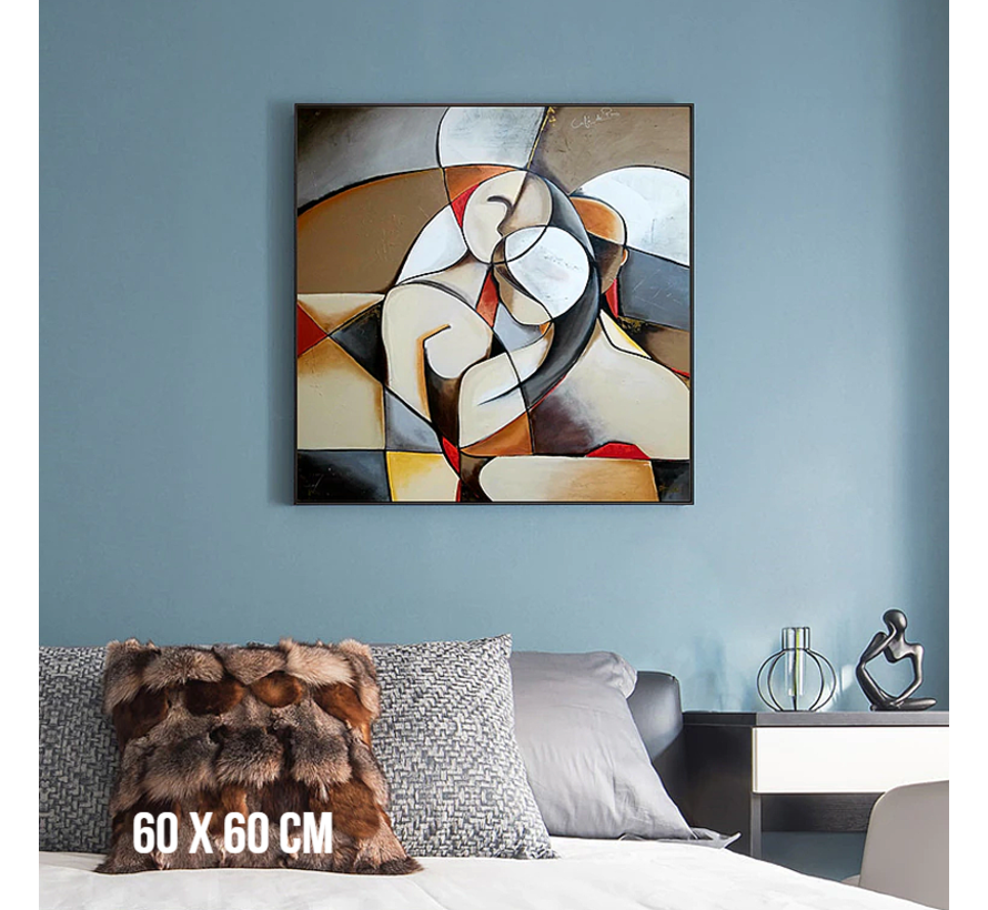 Allernieuwste.nl® Canvas Pablo Picasso Abstracte Droomvrouw - Kubisme - Kleur - 60 x 60 cm