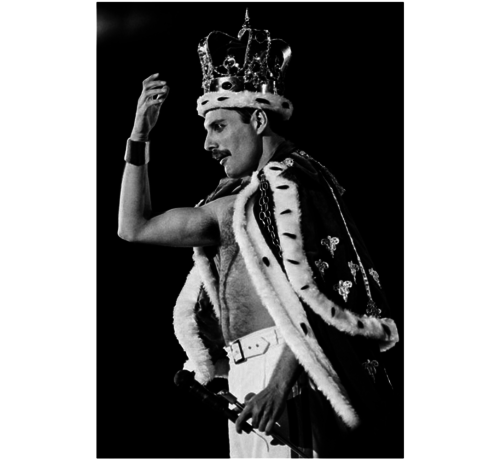 Allernieuwste.nl® Allernieuwste.nl® Canvas Schilderij King Freddie Mercury QUEEN - Kunst Poster - Reproductie - Rapsody - Muziek - 50 x 70cm - Zwart Wit - Copy
