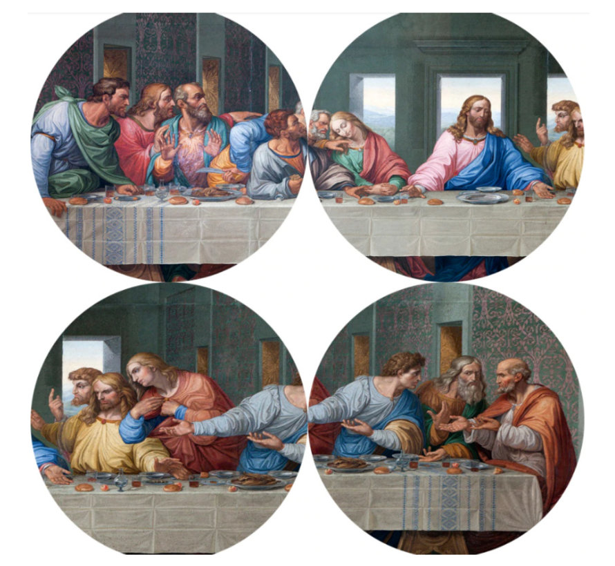 Allernieuwste.nl® Canvas Schilderij Het Laatste Avondmaal van Da Vinci - Kunst aan je Muur - Groot schilderij - Kleur  - 70 x 125 cm
