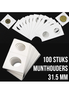 Allernieuwste.nl® 100 stuks Kartonnen Munthouders - Wit 31.5 mm